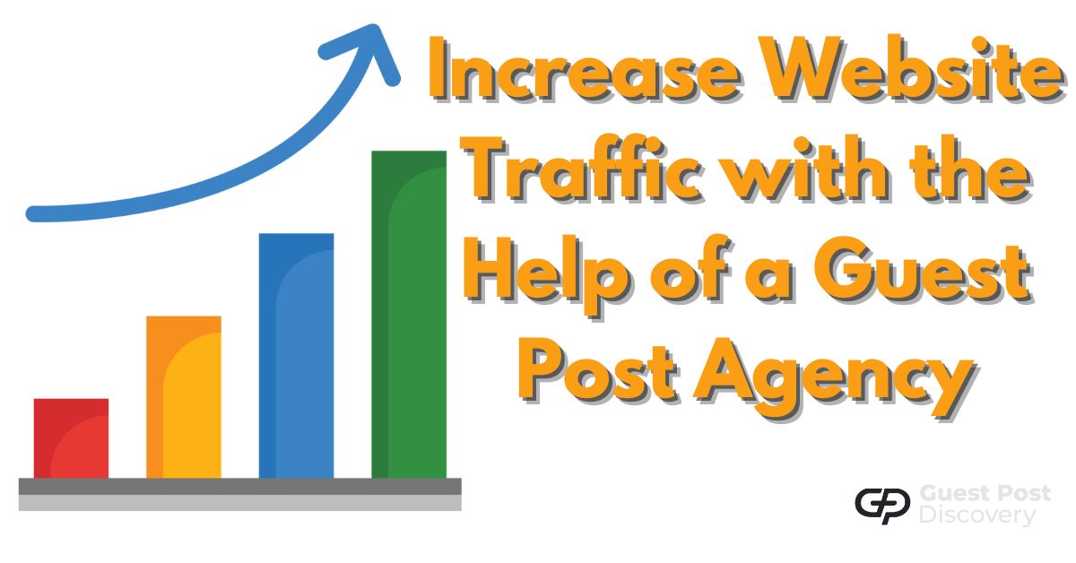 Illustration showing how a guest post agency increases website traffic through SEO strategies and high-quality backlinks.