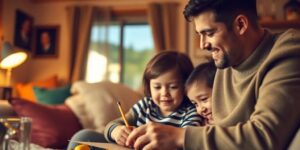 Family bonding through shared activities in a warm setting.